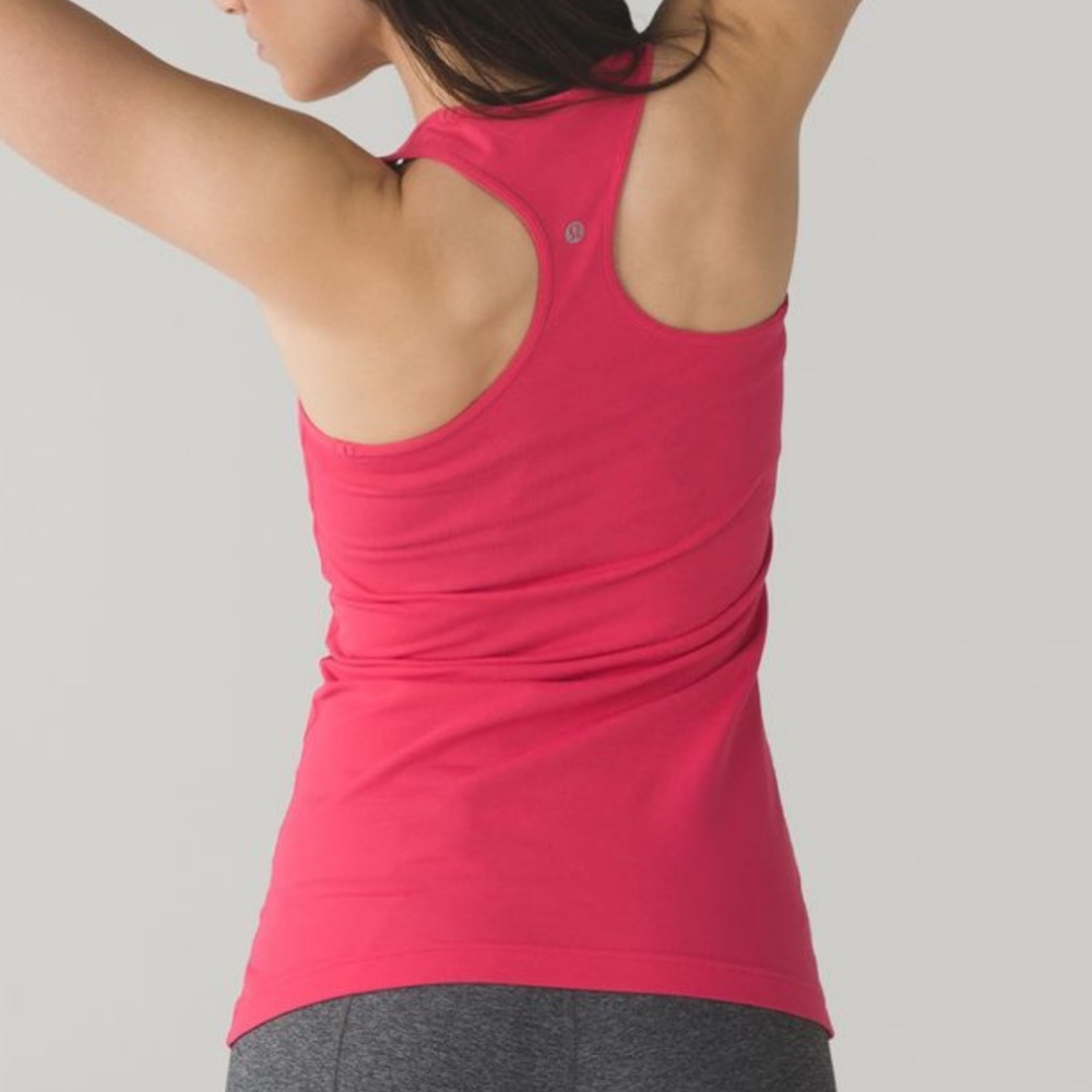 10 Lululemon Cool Racerback tank top BOOM JUICE workout shirt hot pink stretch - Picture 3 of 10